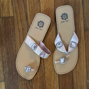 Pink Embellished Sandals Yellow Box SZ-7 NWOT